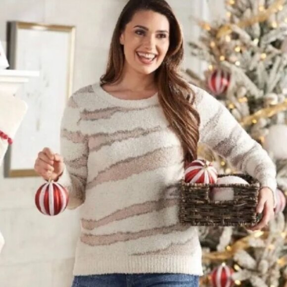 Barefoot Dreams Cozychic Seaside Crew Neck Pullover - Size Small - Picture 6 of 6